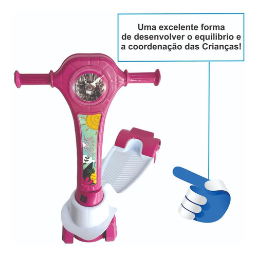 Imagem 5 de 7 de Patinete Dobravél Infantil Pati Happy 4 Rodinhas Menina Toys