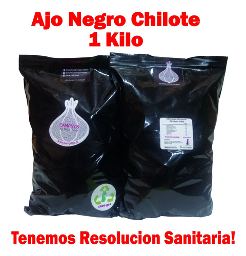 Ajo Negro Chilote, 1 Kilo, Con Res. Sanitaria, 100% Orgánico