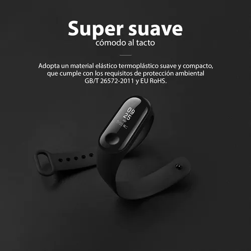 Pulsera Correa Malla De Repuesto Para Xiaomi Mi Band 5 / 6 / 7 Silicona Color Negro - Otec