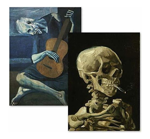 Paquete De 2 - Van Gogh Skeleton &amp; The Old Guitarist