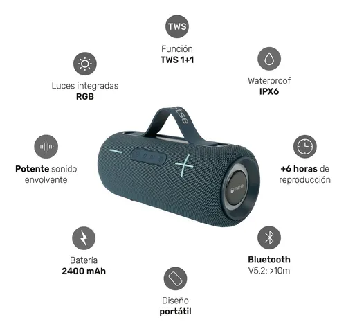 Parlante Portátil Inalámbrico Bluetooth Journey Blue