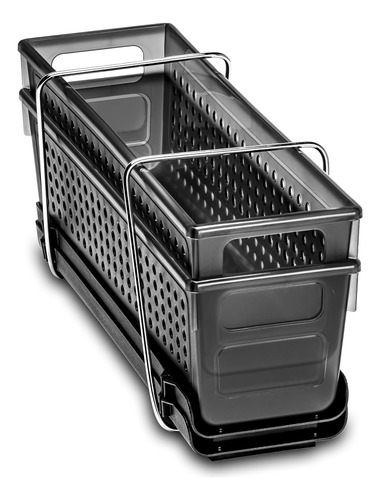 Organizador Multiusos De Plástico 2 Niveles Con Contenedores