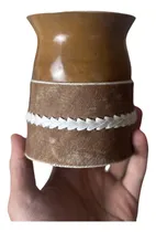 Comprar Mate De Vuelo Pulido + Posamate De Cuero Con Costura Marrón Claro Mate Vuelo Pulido