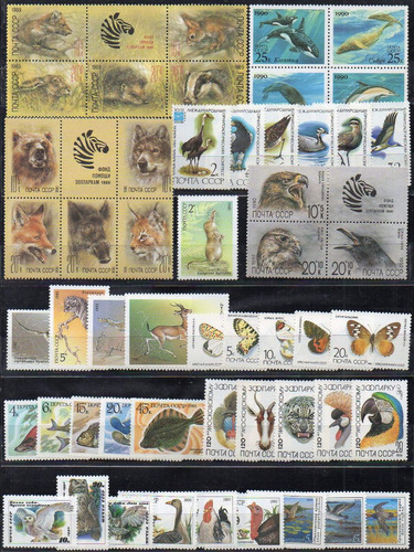 Rusia 1984/1989. Conjunto De 12 Series Completas De Fauna