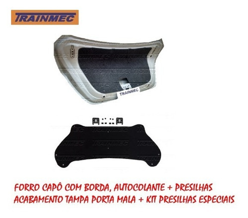 Forração Tampa Porta Malas Prisma Ltz 13 - 19 + Forro Capô Autocolante Com Borda + Presilhas