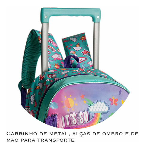 Imagem 7 de 9 de Mochila De Rodas Minions Agnes Infantil Lancheira E Estojo