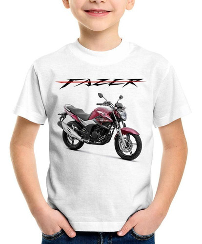 Camiseta Infantil Moto Yamaha Fazer Ys 250 Vermelha