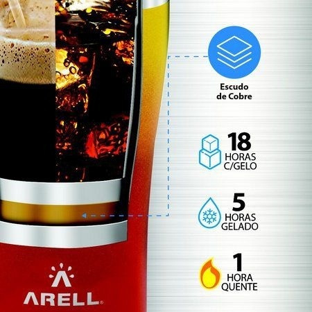 Imagem 2 de 9 de Copo Térmico De Cerveja 500ml Laranja Sunset - Arell