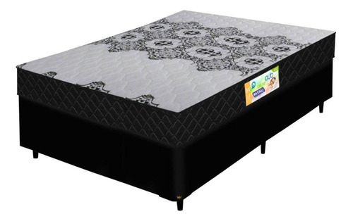 Colchão De Espuma D33 Firme Casal 1,38m 22cm Duo  Box Preto