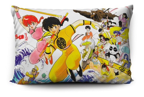 Imagen 2 de 5 de Funda De Almohada Ranma1/2 70x45cm Doble Estampado Vudú Love