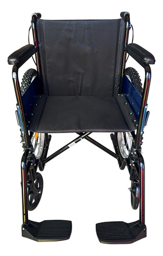 Silla De Ruedas Compacta Adulto Plegable Todo Terreno Lujo Color Negro