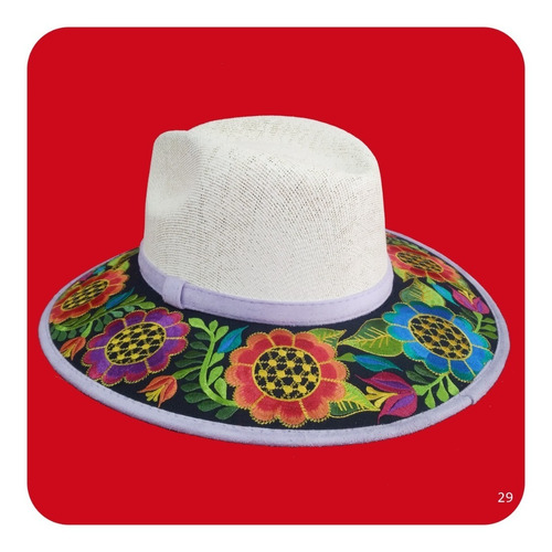 Imagen 5 de 10 de Elegante Sombrero Artesanal De Gamuza Bordado Mediano 3