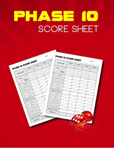 Libro: Phase Ten Score Sheets: Large Print Score Pads For X