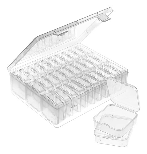 Caja Organizadora De 30 Cuentas En Plástico Con Tapas Y Bisa