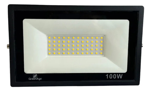 Refletor Led 100w Branco Frio Ou Quente Ip66 Bivolt Cor da carcaça Preto Cor da luz Branco-frio