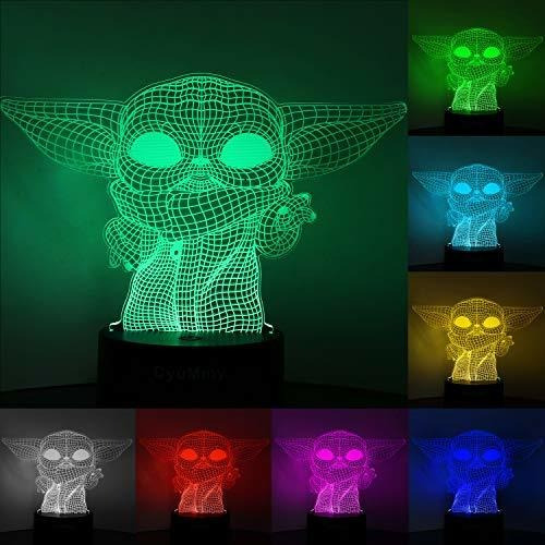Luz Nocturna Con Ilusión 3d Star Wars 3 Placas Y 16 Colores