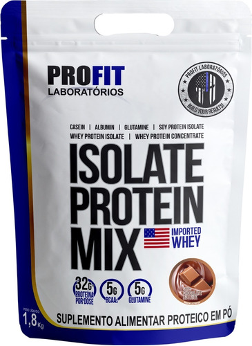 Whey Isolate Protein Mix Refil 1,8kg - Profit Labs Sabor Chocolate