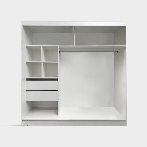 Comoda Placard 2 Puertas Corredizas 2 Cajones 1,82 Color Blanco