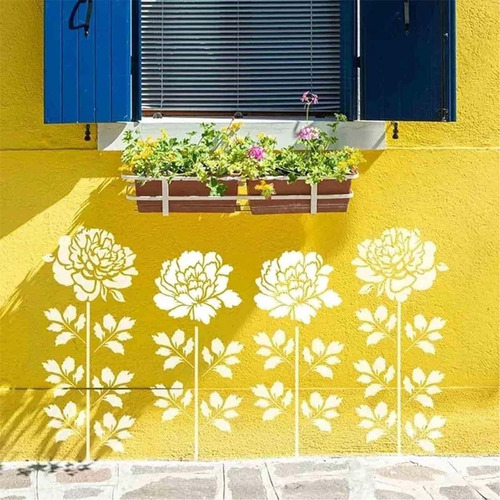 Plantillas De Flores Grandes Para Decoración Exterior M, Par