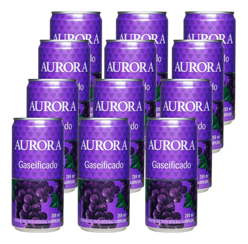 Aurora Tinto Integral Gaseificado suco de uva 269ml 12 unidades