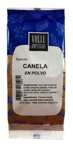 Canela En Polvo Valle Imperial 90g Argentina !