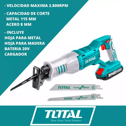 Sierra sable Industrial 750W + Sierra madera + Sierra Metal TOTAL - Total  Tools
