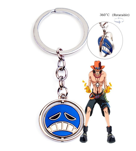 Llavero Portgas D Ace Rotable One Piece Luffy Otaku