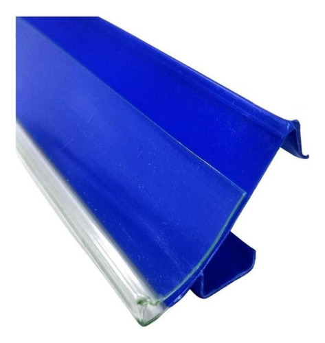 Kit 25 Porta Etiqueta Para Bandeja Gondola 92 Cm Azul