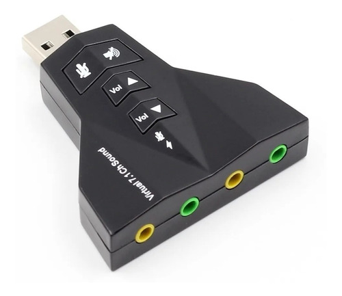 Tarjeta De Sonido 7.1 Usb Con Control De Volumen Doble Sonid