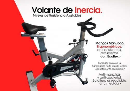 Imagen 7 de 10 de Bicicleta Fija Spinning Profesional Gimnasio 61kg Anti Shock