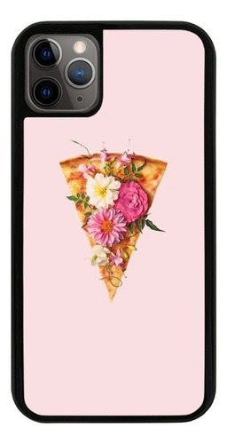 Funda Uso Rudo Tpu Para iPhone Pizza Rebanada Flores Moda