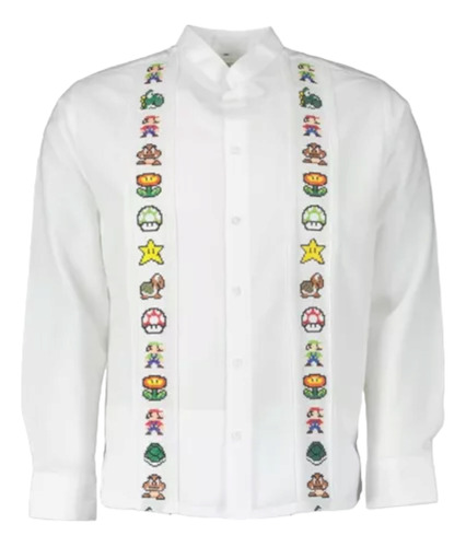 Camisa Bordada Super Mario Bros. Ml. Adolescente. Mayakim