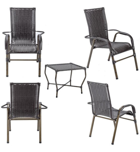 Conjunto Cadeira Poltronas Cadeiras Jogo Varanda Fibra Junco