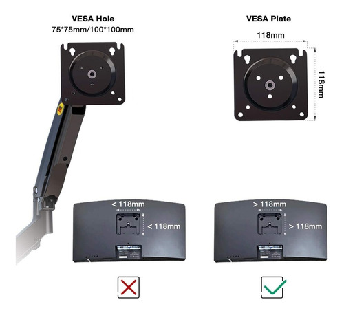 Imagen 7 de 8 de Soporte Para Doble Monitor Extra Grande De Hasta 12kg C/u