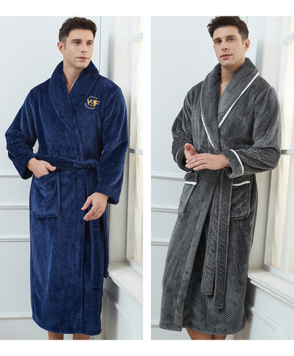 Bata De Ducha Tipo Kimono Con Solapa Gruesa, Bata De Baño De