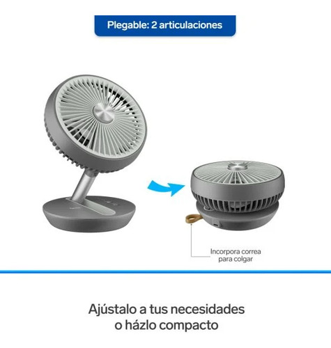 Ventilador Plegable Recargable Bl Blanco Blanco