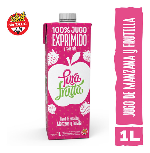 Pack X 8 Jugo Pura Frutta Jugo Expri. Manzana Y Frutilla 1lt