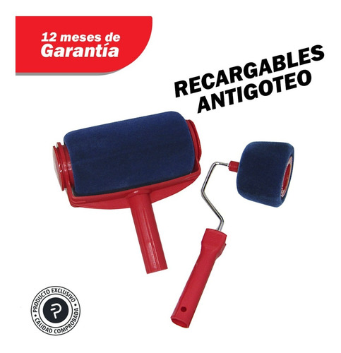 Imagen 2 de 8 de Kit Rodillo Sin Costura Microfibra Recargable Pintar Pektra