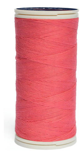 Caja 12 Pzas Hilo Coats Poliéster Liso 3 Cabos Fibra Corta Color T6980-0103 Rosa Encendido
