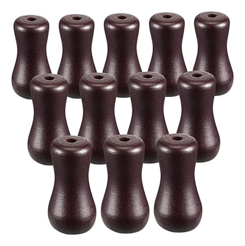 L 12pcs Blind Pull Cord Buttons, Hanging Pulls Brown