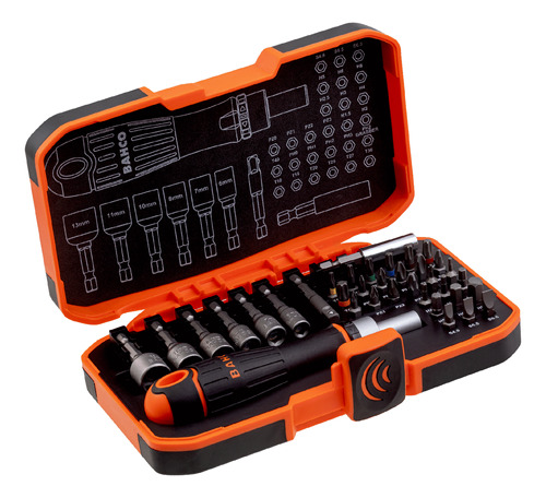 Set Destornillador Bahco Con Puntas Crique 1/4'' Caja 36 Pz