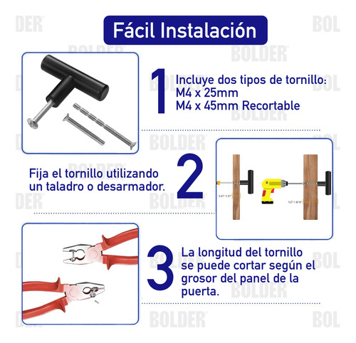 Jaladera Botón De Barra 40mm Negro Mate Acero Inox 20 Piezas