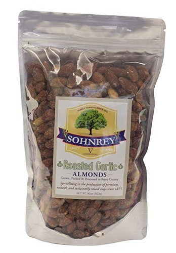 Las Almendras Tostadas De Ajo (16oz) Negrita Sazonado Con Sa