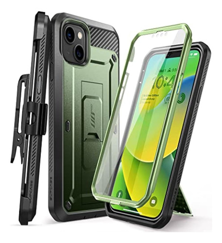 Funda Para iPhone 14 Plus Case 360 Grados Con Clip Verde