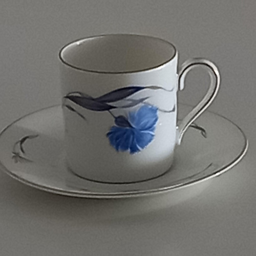 Taza Café Porcelana Alemana Rosenthal Flores Azules