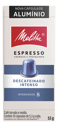 Cápsula Descafeinado Intenso Com 10 Unidades 53g Melitta