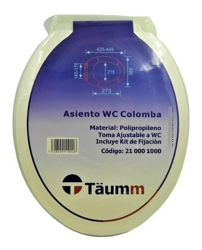 Tapa Asiento Para Wc Blanca Universal