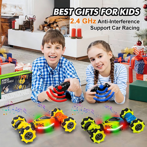 Coche De Acrobacia Rc Con Detección Gestos, Coche De Acro Color Amarillo
