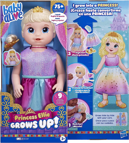Baby Alive Princesa Ellie Grows Up Crece De Verdad Y Habla