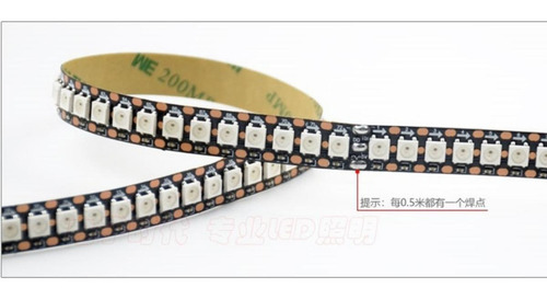 Imagem 3 de 6 de Fita Led Ws2812b Ws2812 Endereçável 144 Leds 5v - 5 Metros